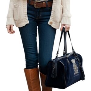 Juicy Couture Satchel Y2K Velour Purse Women 2000s Regal Retro Bling Embroidery